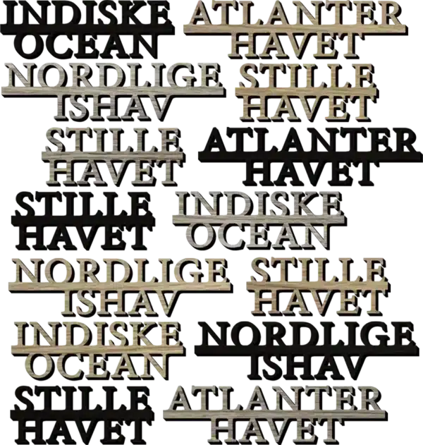 Havskilte i træ Tilbehør til verdenskort i træ