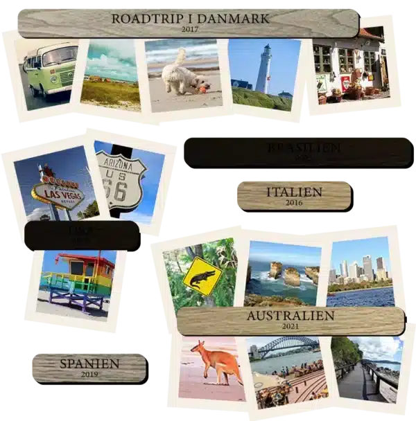Magnetiske billedholder i træ Tilbehør til verdenskort i træ